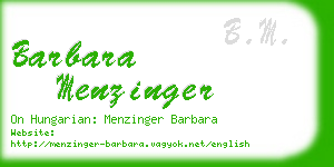 barbara menzinger business card